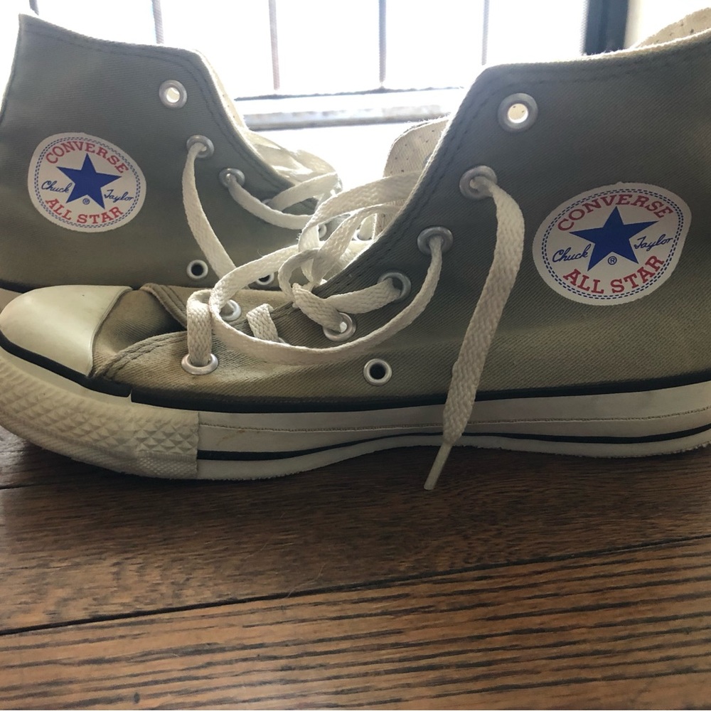 Vintage Converse All Stars M 5 W 7 Side Pockets Made in USA green Sage